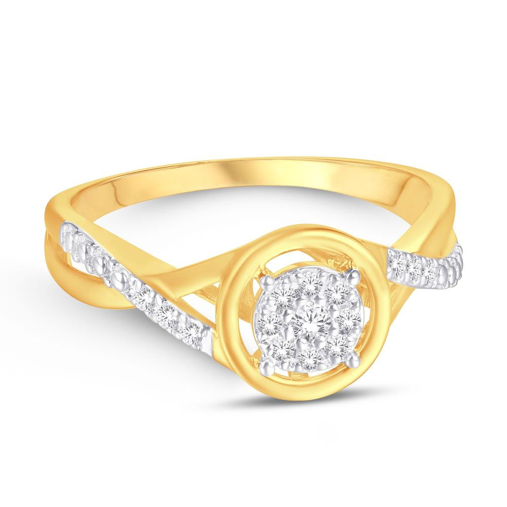 10 Karat Yellow Gold 0.13 Carat Diamonds Round Ladies Ring-0224038-YG