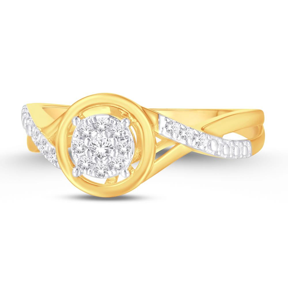 10 Karat Yellow Gold 0.13 Carat Diamonds Round Ladies Ring-0224038-YG