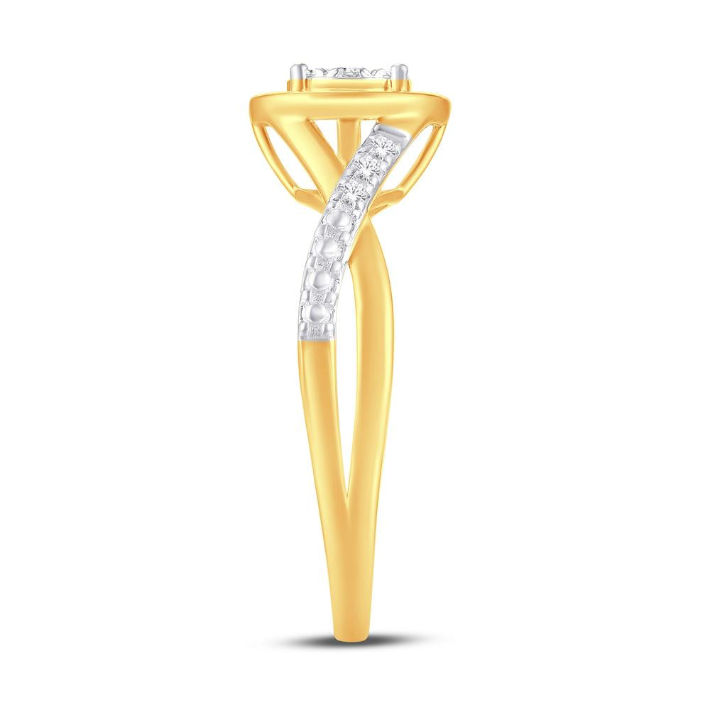 10 Karat Yellow Gold 0.13 Carat Diamonds Round Ladies Ring-0224038-YG