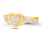 10 Karat Yellow Gold 0.12 Carat Diamonds Heart Ladies Ring-0224039-YG