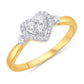 10 Karat Yellow Gold 0.24 Carat Diamonds Heart Ladies Ring-0224042-YG