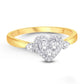 10 Karat Yellow Gold 0.24 Carat Diamonds Heart Ladies Ring-0224042-YG
