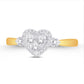 10 Karat Yellow Gold 0.24 Carat Diamonds Heart Ladies Ring-0224042-YG