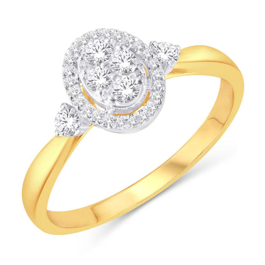 10 Karat Yellow Gold 0.24 Carat Diamonds Oval Ladies Ring-0224043-YG