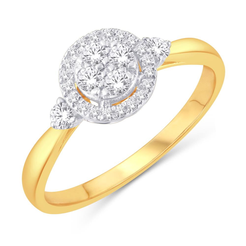 10 Karat Yellow Gold 0.25 Carat Diamonds Round Ladies Ring-0224044-YG