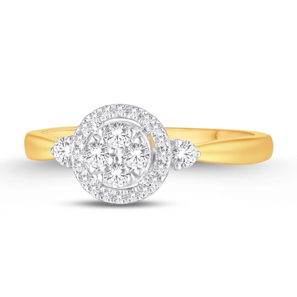10 Karat Yellow Gold 0.25 Carat Diamonds Round Ladies Ring-0224044-YG
