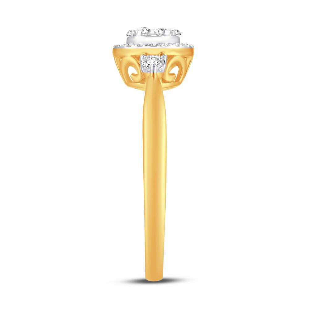 10 Karat Yellow Gold 0.25 Carat Diamonds Round Ladies Ring-0224044-YG