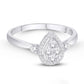 10 Karat White Gold 0.24 Carat Diamonds Pear Ladies Ring-0224045-WG