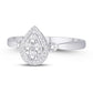 10 Karat White Gold 0.24 Carat Diamonds Pear Ladies Ring-0224045-WG