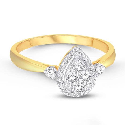 10 Karat Yellow Gold 0.24 Carat Diamonds Pear Ladies Ring-0224045-YG