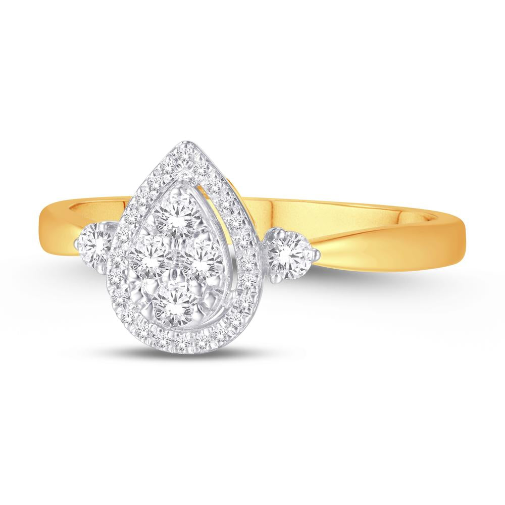 10 Karat Yellow Gold 0.24 Carat Diamonds Pear Ladies Ring-0224045-YG