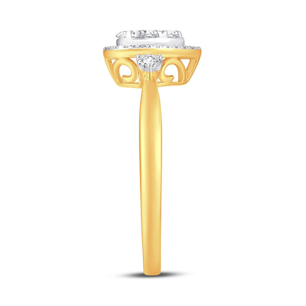 10 Karat Yellow Gold 0.24 Carat Diamonds Pear Ladies Ring-0224045-YG