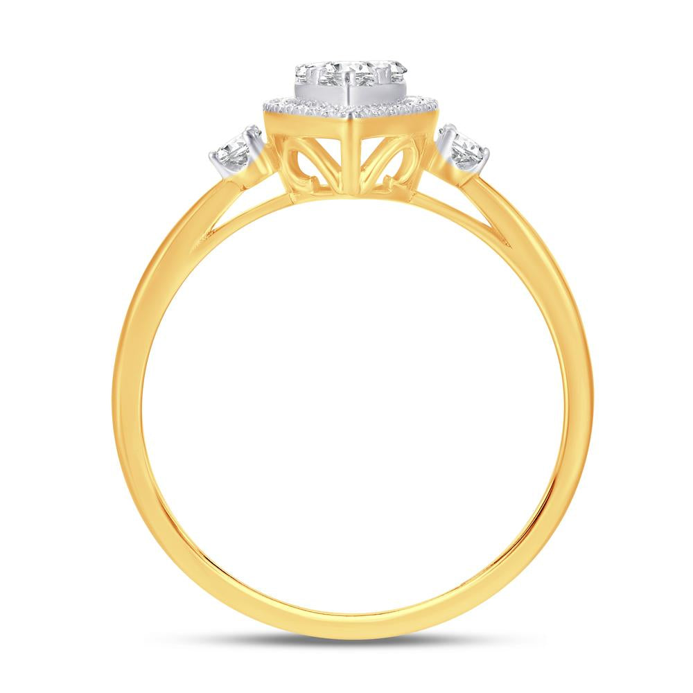 10 Karat Yellow Gold 0.24 Carat Diamonds Pear Ladies Ring-0224045-YG