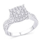 10 Karat White Gold 0.50 Carat Diamonds Square Ladies Ring-0225547-WG