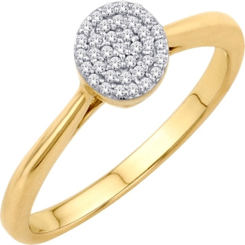 10 Karat Yellow Gold 0.12 Carat Diamonds Round Ladies Ring-0225638-YG