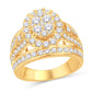 10 Karat Two-Tone (Yellow and White) Gold 1.92 Carat Diamonds Oval Ladies Ring-0225652-YW