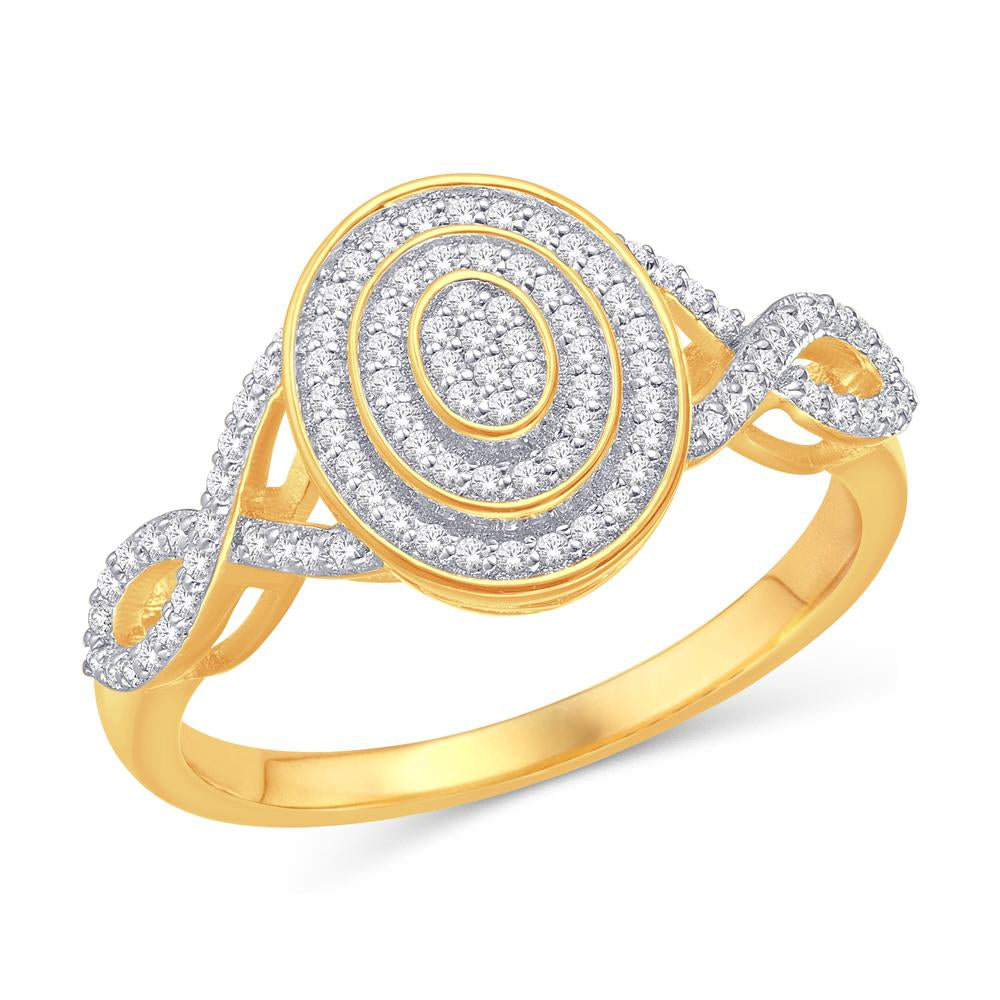 10 Karat Yellow Gold 0.23 Carat Diamonds Oval Ladies Ring-0225672-YG