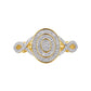 10 Karat Yellow Gold 0.23 Carat Diamonds Oval Ladies Ring-0225672-YG