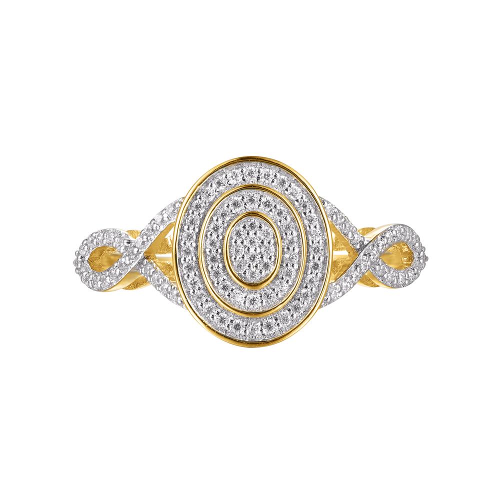 10 Karat Yellow Gold 0.23 Carat Diamonds Oval Ladies Ring-0225672-YG