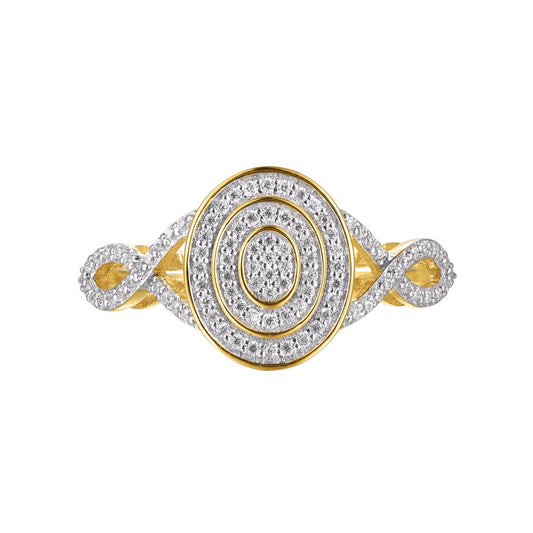 10 Karat Yellow Gold 0.23 Carat Diamonds Oval Ladies Ring-0225672-YG