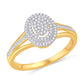 10 Karat Yellow Gold 0.17 Carat Diamonds Oval Ladies Ring-0225676-YG