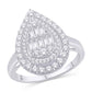 10 Karat White Gold 0.74 Carat Diamonds Pear Ladies Ring-0225714-WG
