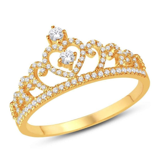 10 Karat Yellow Gold 0.25 Carat Diamonds (0.03 CTR) Crown Ladies Ring-0225741-YG