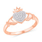 10 Karat Rose Gold 0.10 Carat Diamonds Heart Ladies Ring-0225743-RG