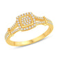 10 Karat Yellow Gold 0.18 Carat Diamonds Square Ladies Ring-0225770-YG