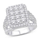 10 Karat White Gold 1.93 Carat Diamonds Square Ladies Ring-0226046-WG