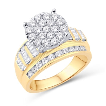 10 Karat Yellow Gold 0.50 Carat Diamonds Round Ladies Ring-0226057-YG