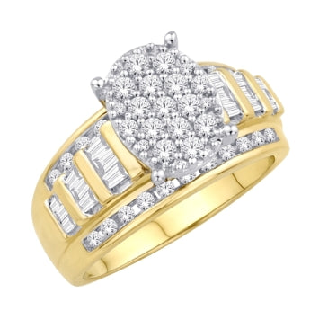 10 Karat Yellow Gold 1.00 Carat Diamonds(L) Oval Ladies Ring-0226128-YG