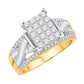10 Karat Yellow Gold 0.71 Carat Diamonds Square Ladies Ring-0226197-YG