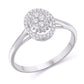 10 Karat White Gold 0.15 Carat Diamonds Oval Ladies Ring-0226201-WG