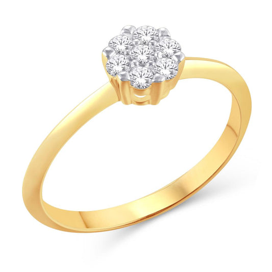 10 Karat Yellow Gold 0.25 Carat Diamonds Flower Ladies Ring-0226203-WG