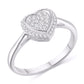 10 Karat White Gold 0.20 Carat Diamonds Heart Ladies Ring-0226210-WG