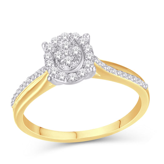 10 Karat Yellow Gold 0.25 Carat Diamonds Round Ladies Ring-0226275-YG