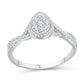 10 Karat White Gold 0.25 Carat Diamonds Pear Ladies Ring-0226282-WG