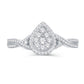 10 Karat White Gold 0.25 Carat Diamonds Pear Ladies Ring-0226282-WG