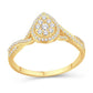 10 Karat Yellow Gold 0.25 Carat Diamonds Pear Ladies Ring-0226282-YG