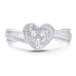 10 Karat White Gold 0.10 Carat Diamonds Heart Ladies Ring-0226303-WG