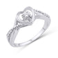10 Karat Yellow Gold 0.10 Carat Diamonds Heart Ladies Ring-0226305-YG