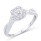 10 Karat White Gold 0.15 Carat Diamonds Square Ladies Ring-0226310-WG