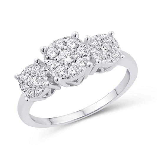 10 Karat White Gold 0.50 Carat Diamonds Cushion Ladies Ring-0226336-WG