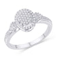 10 Karat White Gold 0.21 Carat Diamonds Oval Ladies Ring-0226426-WG