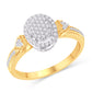 10 Karat Yellow Gold 0.21 Carat Diamonds Oval Ladies Ring-0226426-YG