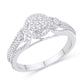 10 Karat White Gold 0.25 Carat Diamonds Flower Halo Ladies Ring-0226433-WG