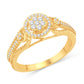 10 Karat Yellow Gold 0.25 Carat Diamonds Flower Halo Ladies Ring-0226433-YG