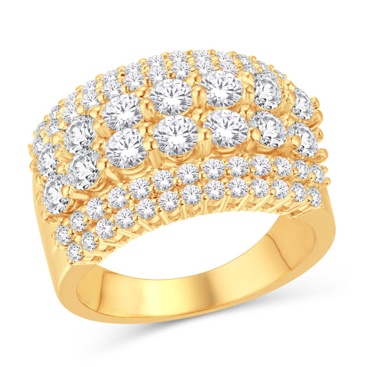 10 Karat All Yellow Gold 2.00 Carat Diamonds Designer Ladies Ring-0226472-ALY