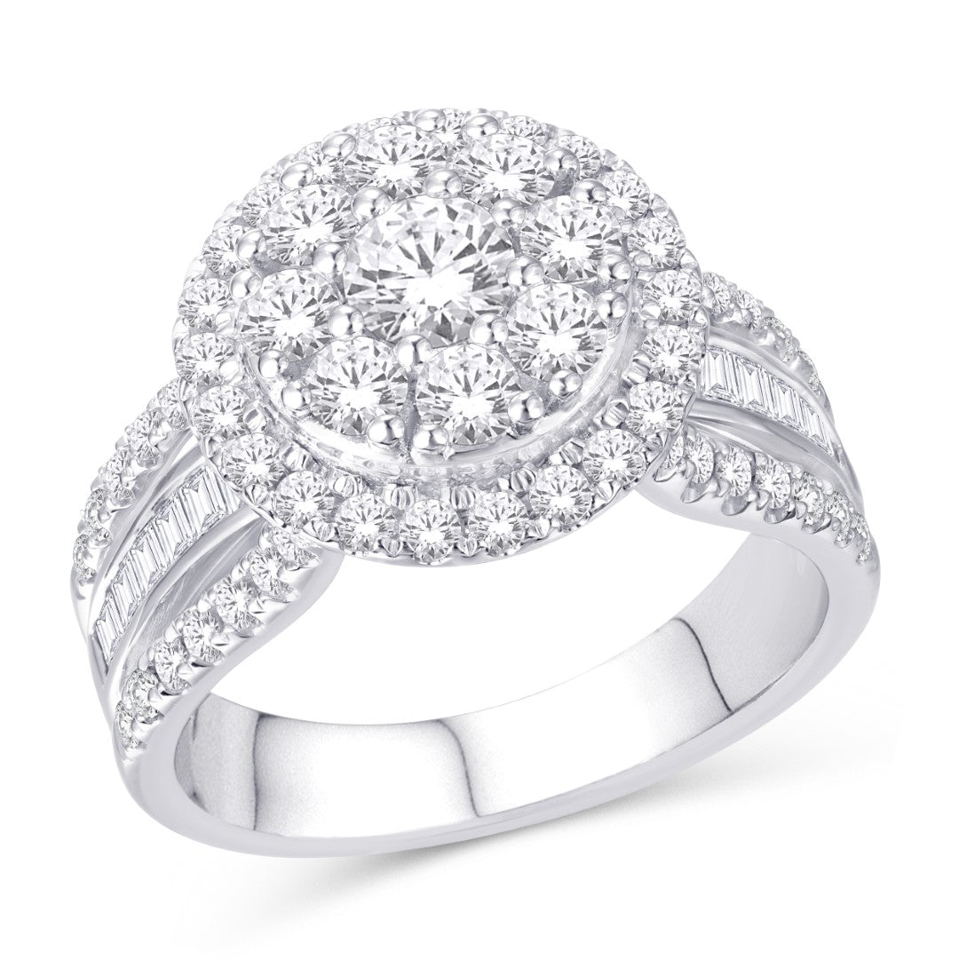 10 Karat White Gold 1.95 Carat Diamonds Round Ladies Ring-0226481-WG